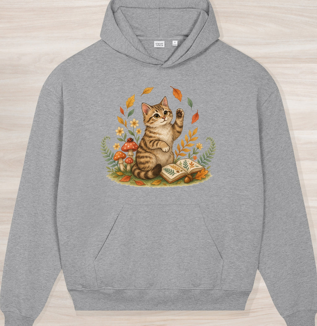 Fall Nature Kitten Organic Oversized Hoodie