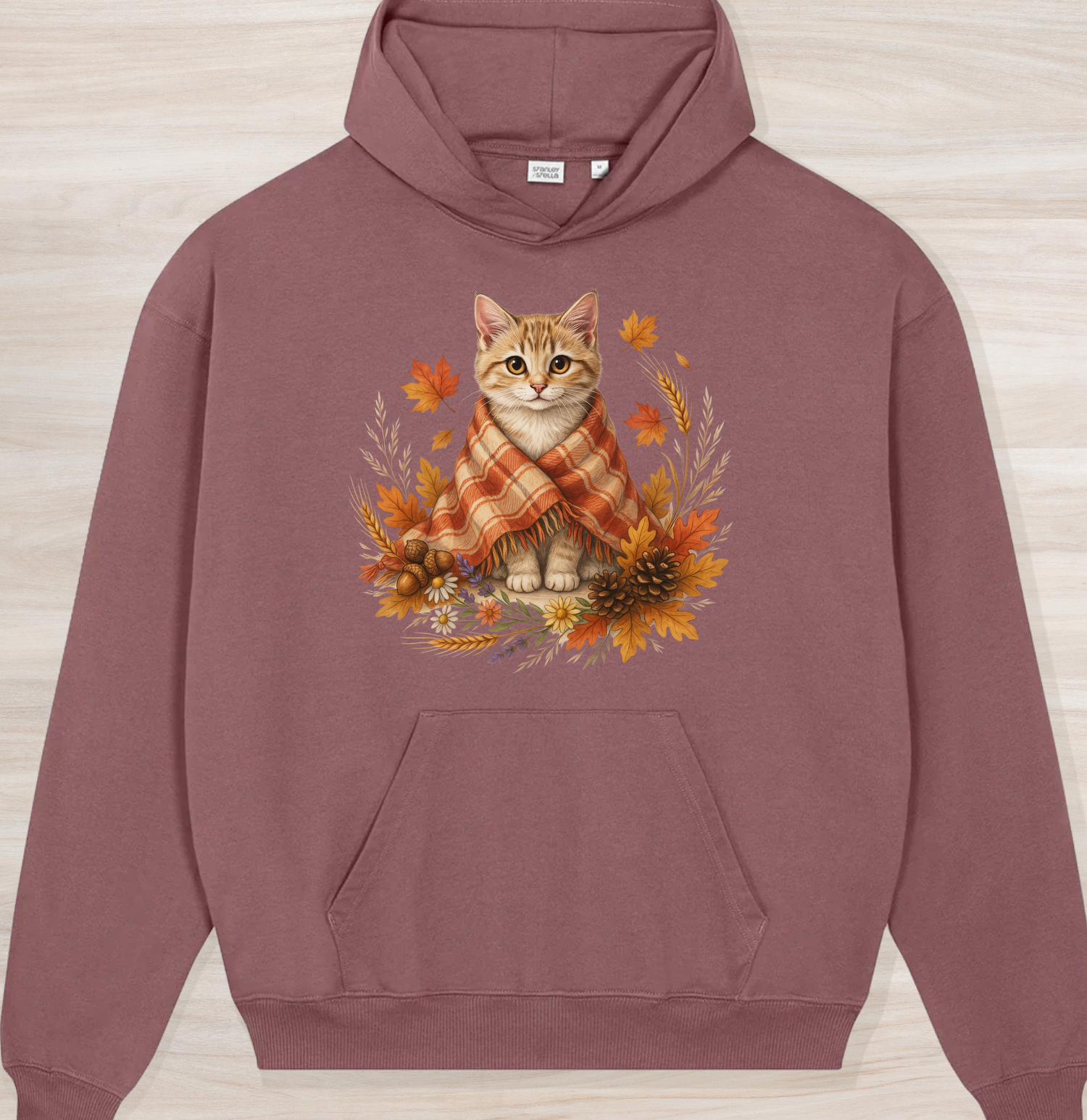 Fall Cozy Kitten Organic Oversized Hoodie
