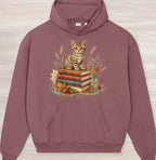 Fall Book Kitten Organic Oversized Hoodie