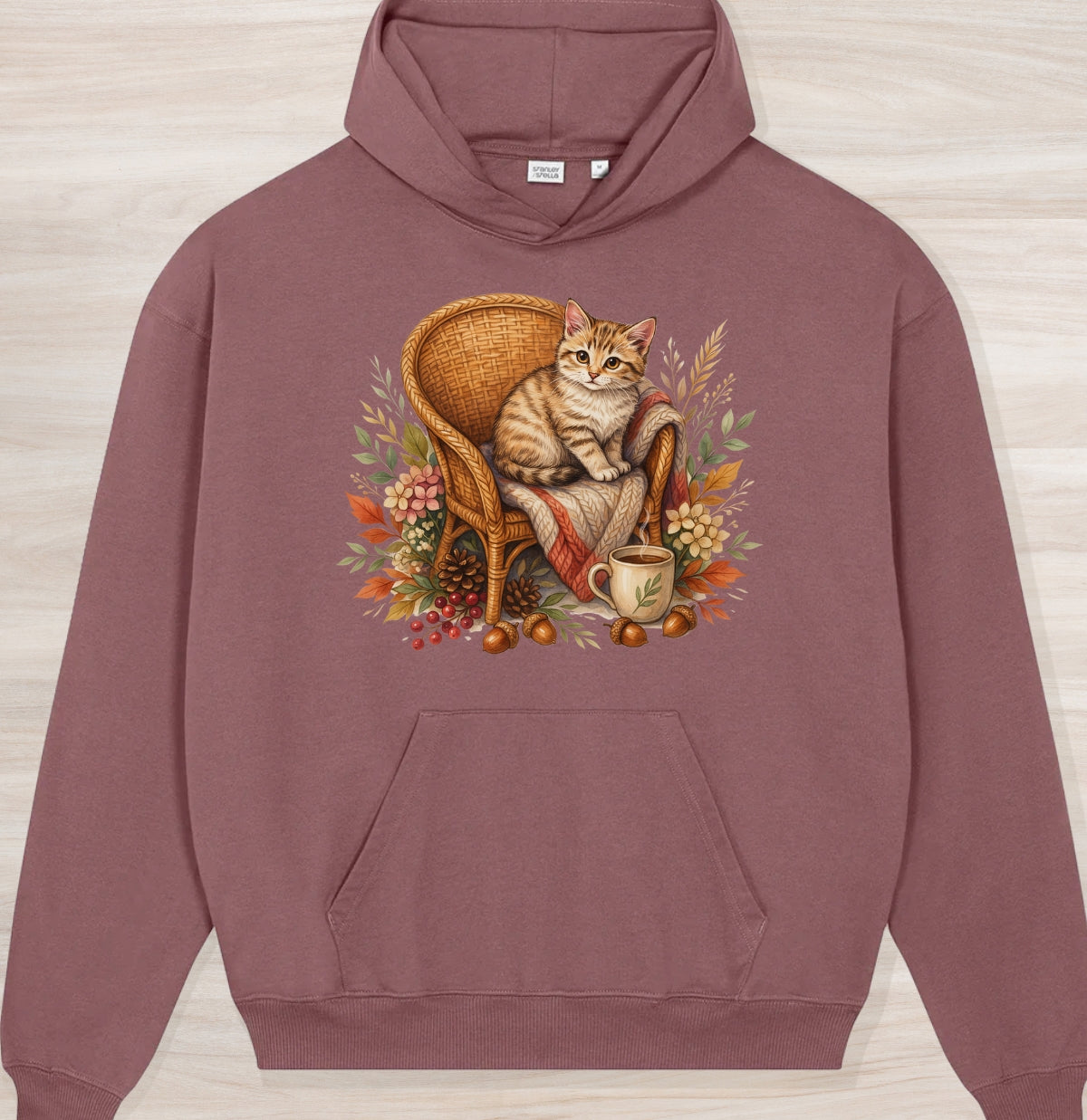 Fall Tiny Kitten Organic Oversized Hoodie