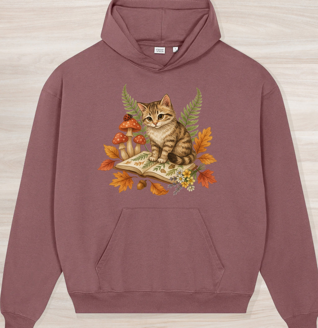 Fall Nature Kitten II Organic Oversized Hoodie