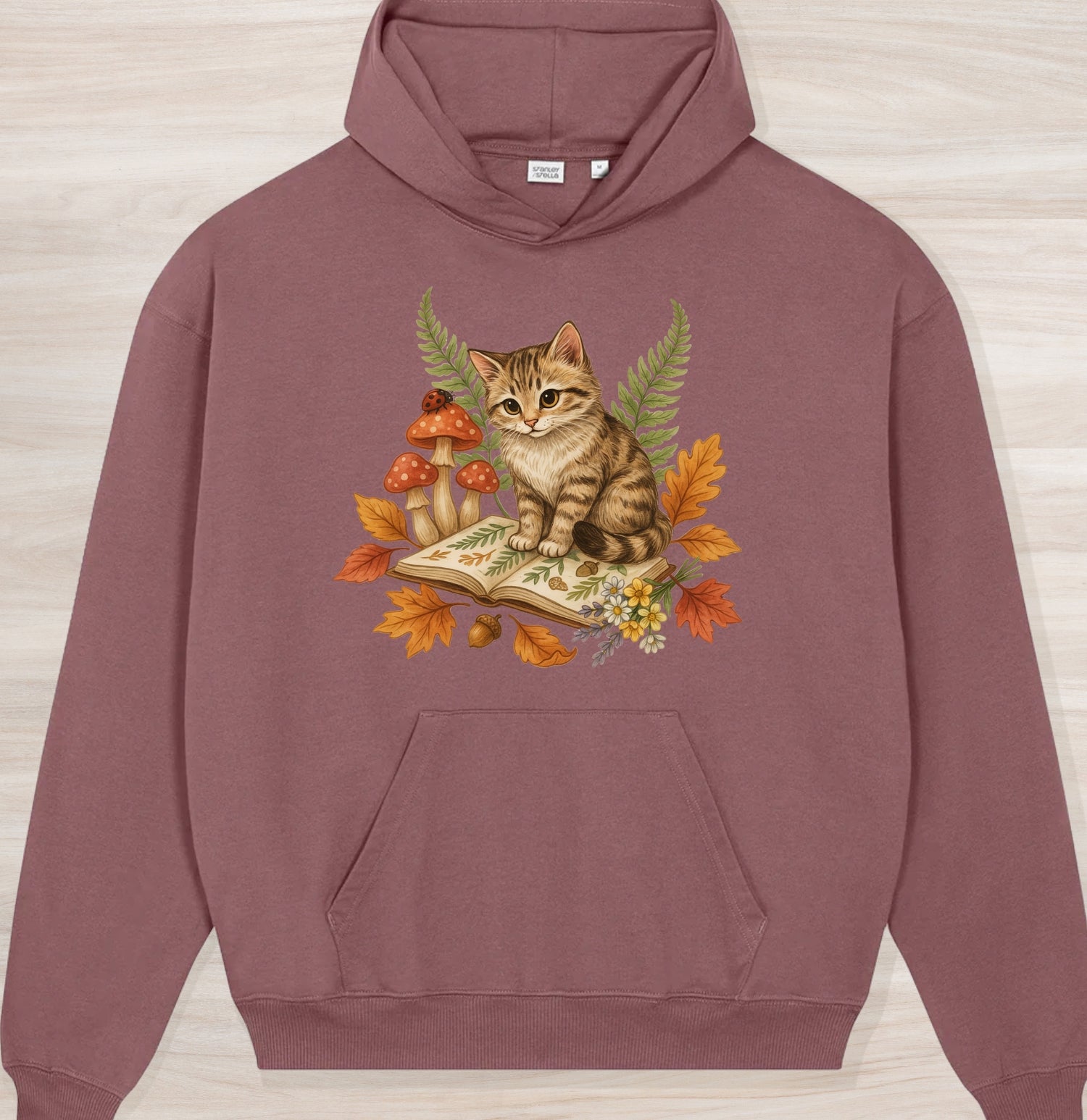 Fall Nature Kitten II Organic Oversized Hoodie