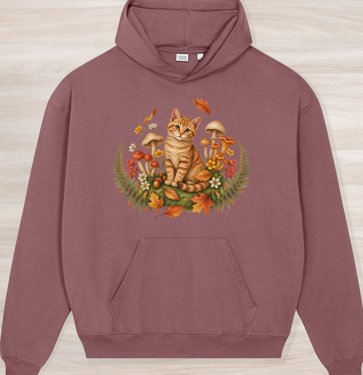 Fall Nature Kitten IV Organic Oversized Hoodie