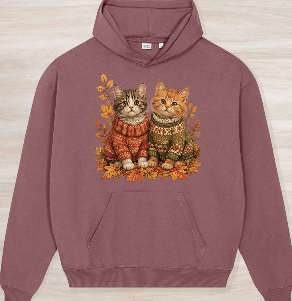 Fall Cozy Kittens Organic Oversized Hoodie
