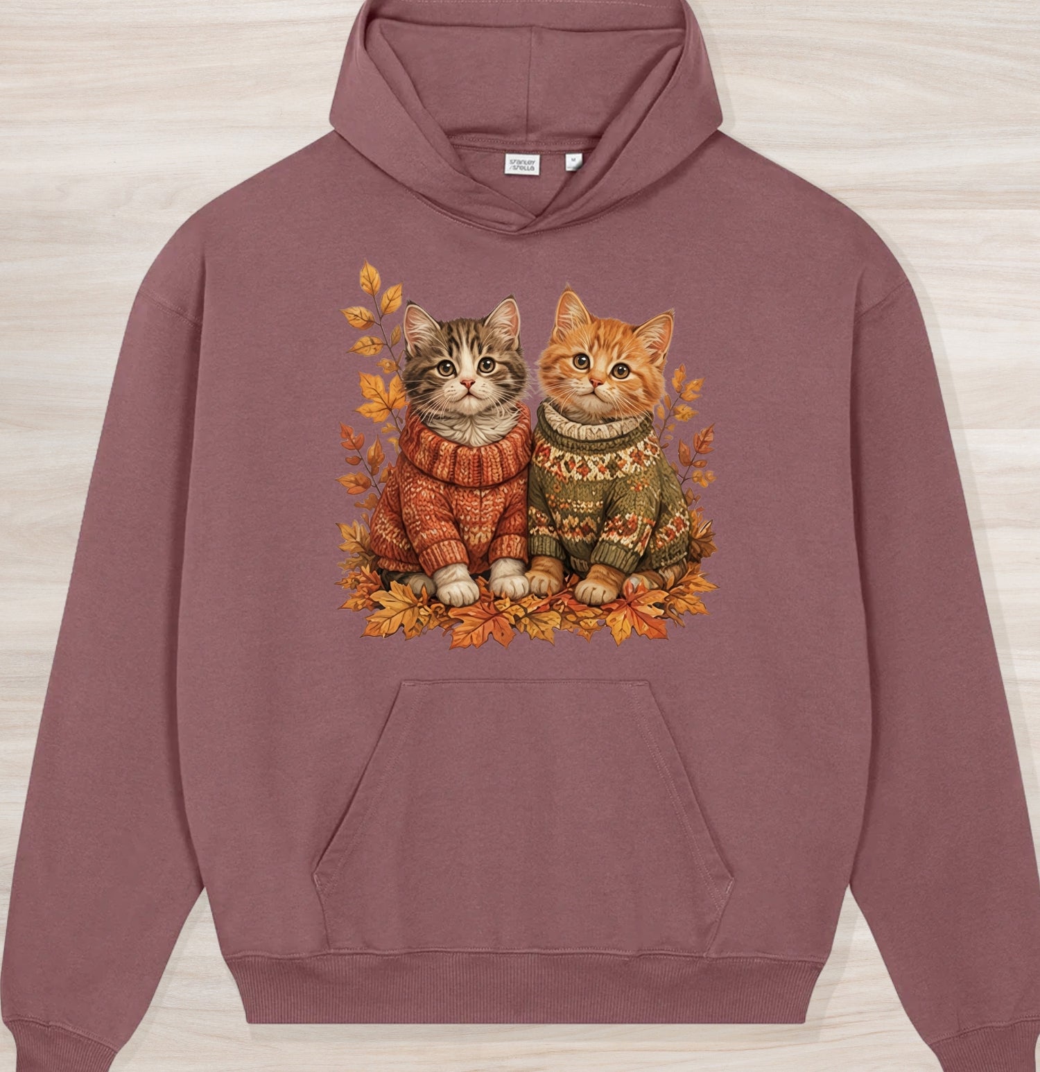 Fall Cozy Kittens Organic Oversized Hoodie