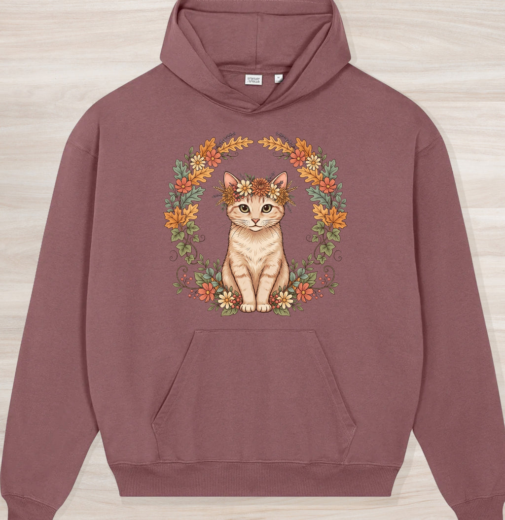 Fall Crown Kitten Organic Oversized Hoodie