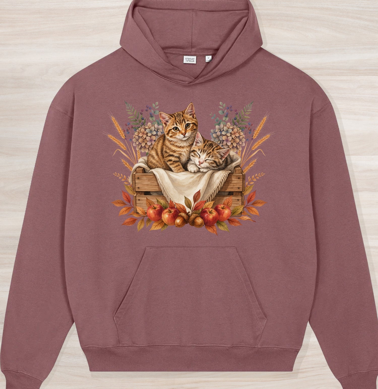 Fall Sleepy Kittens Organic Oversized Hoodie