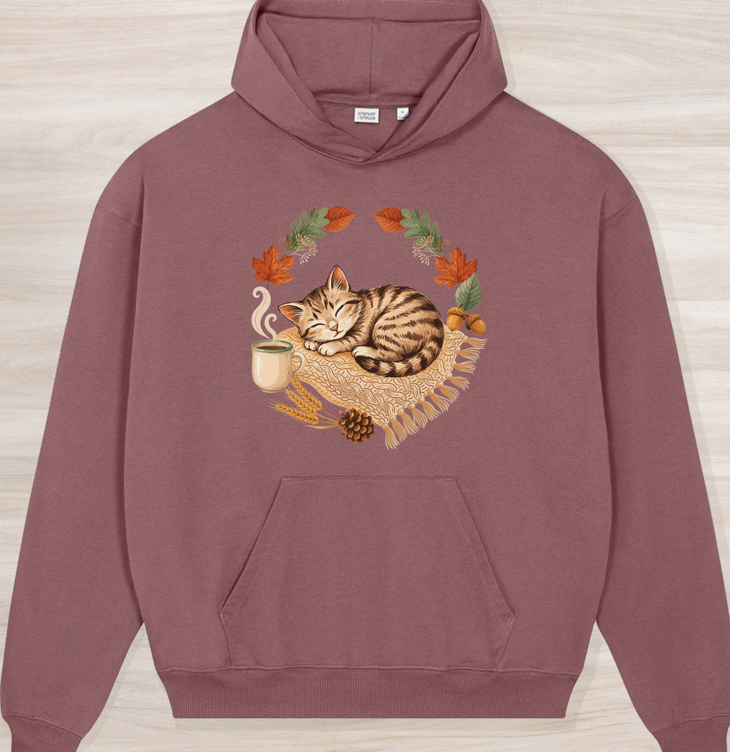 Fall Sleepy Kitten Organic Oversized Hoodie