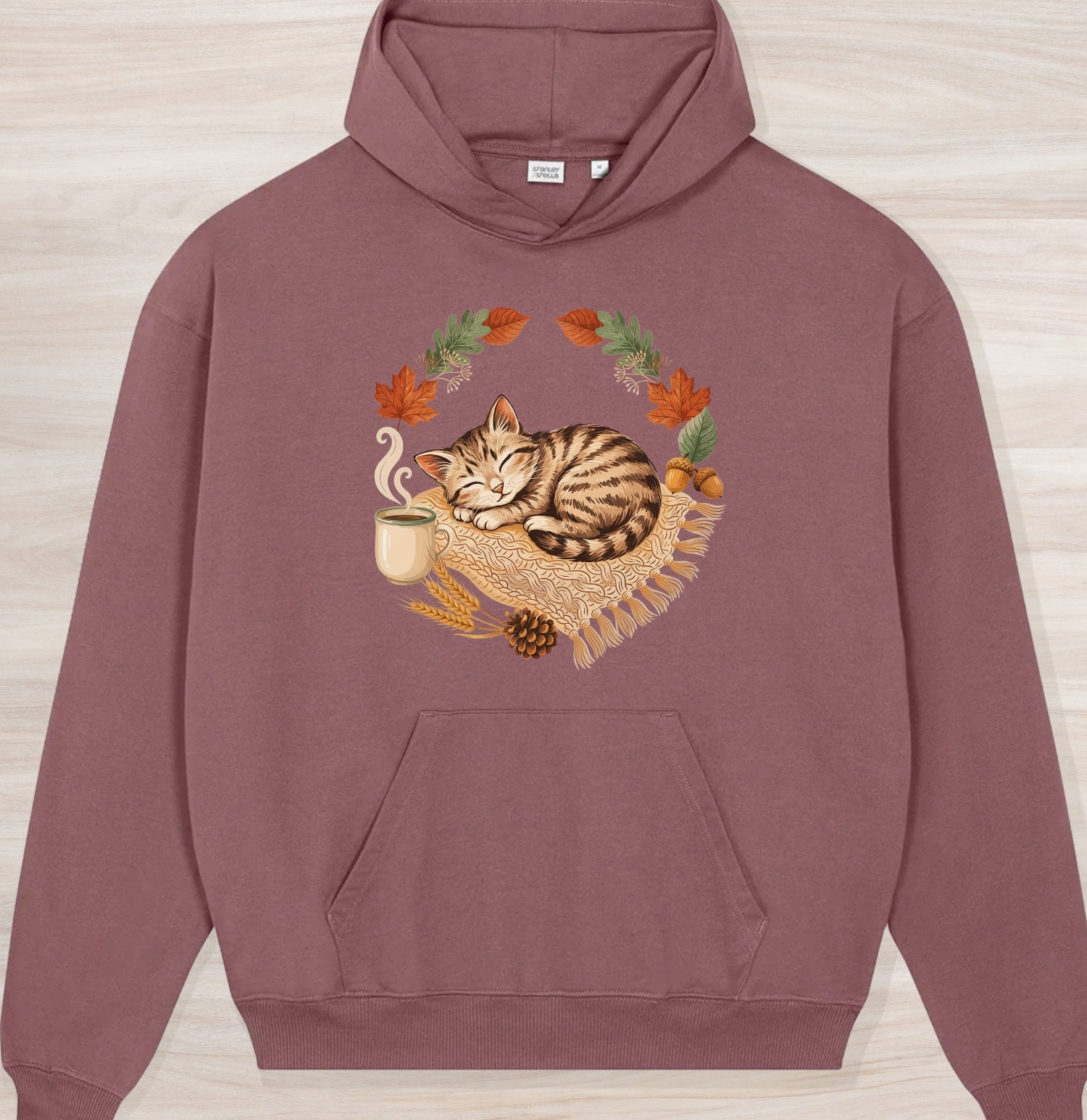 Fall Sleepy Kitten Organic Oversized Hoodie