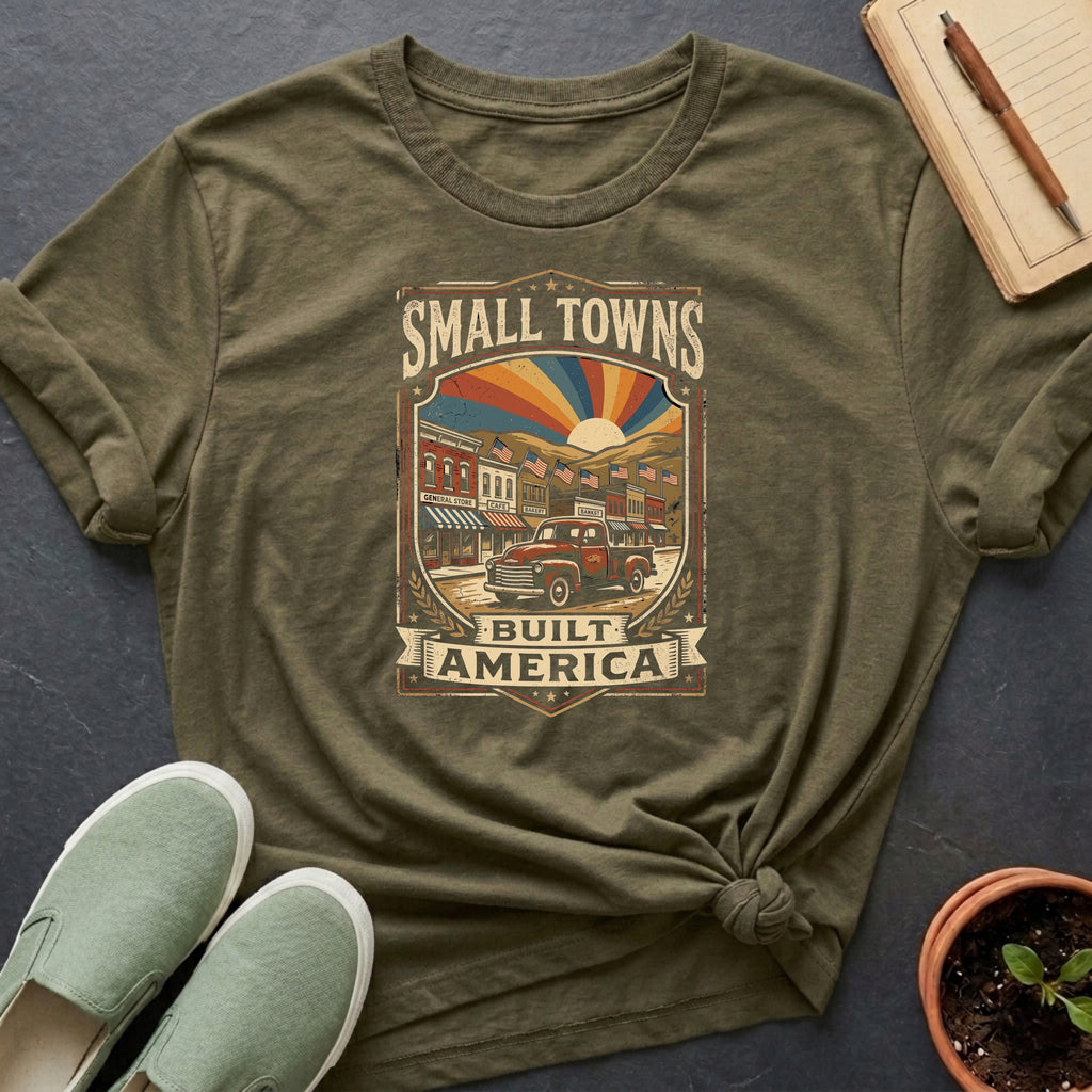 Small Towns Built America Organic T-Shirt