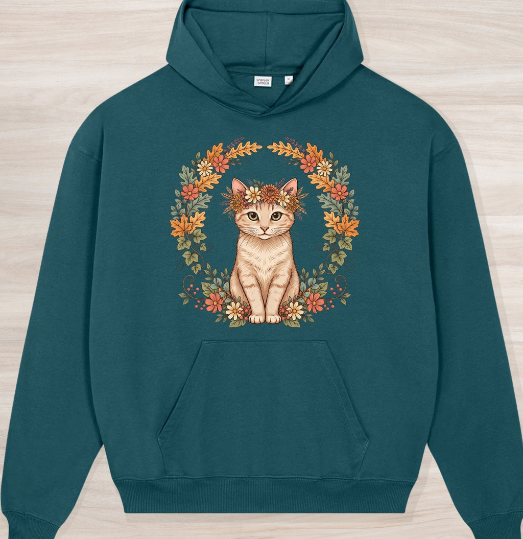 Fall Crown Kitten Organic Oversized Hoodie