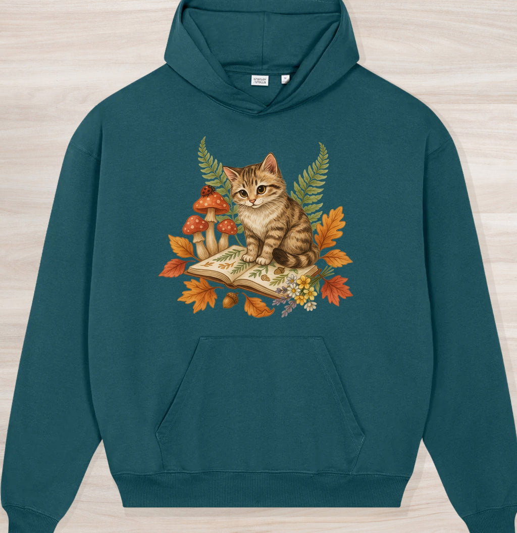 Fall Nature Kitten II Organic Oversized Hoodie