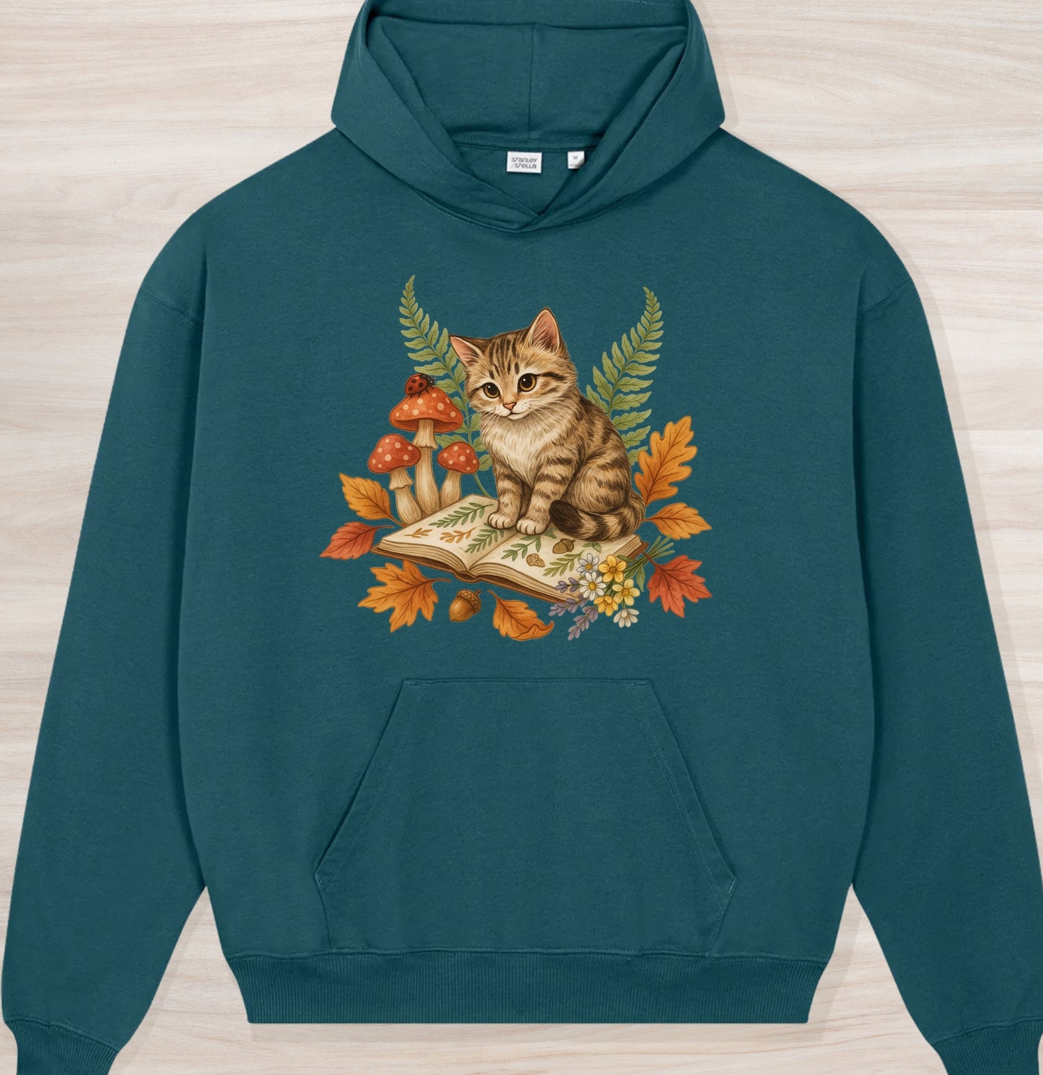 Fall Nature Kitten II Organic Oversized Hoodie
