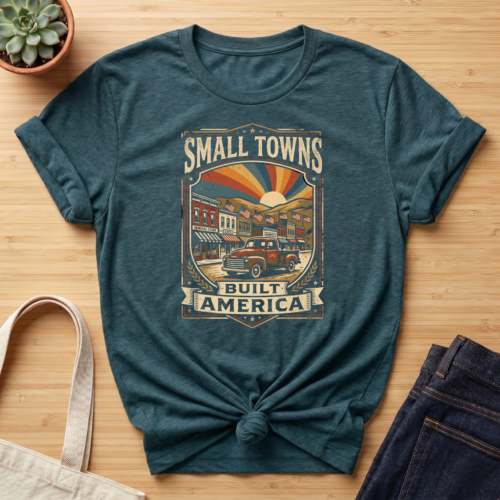 Small Towns Built America Organic T-Shirt