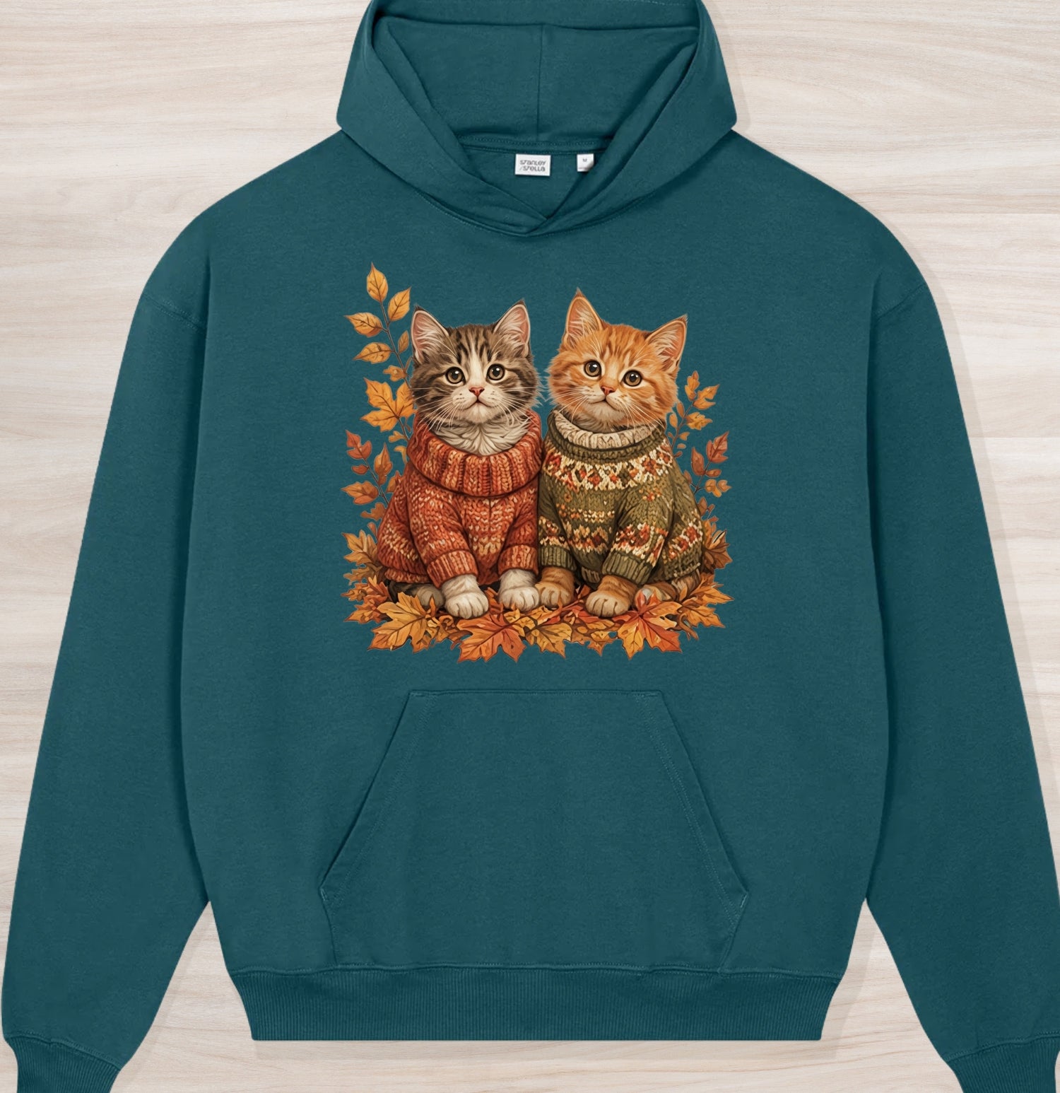Fall Cozy Kittens Organic Oversized Hoodie