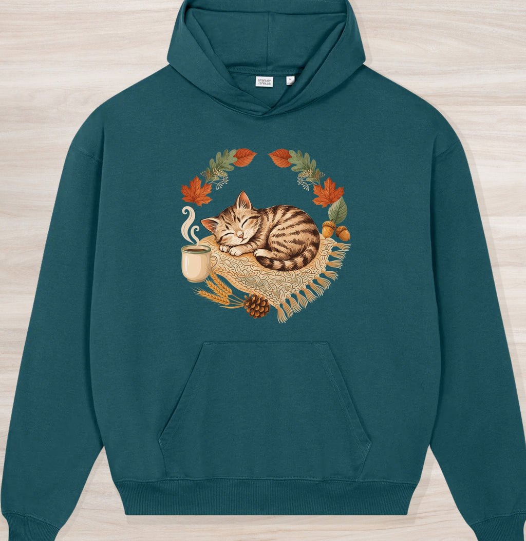 Fall Sleepy Kitten Organic Oversized Hoodie