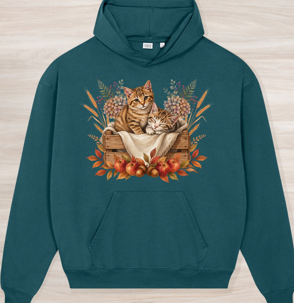 Fall Sleepy Kittens Organic Oversized Hoodie