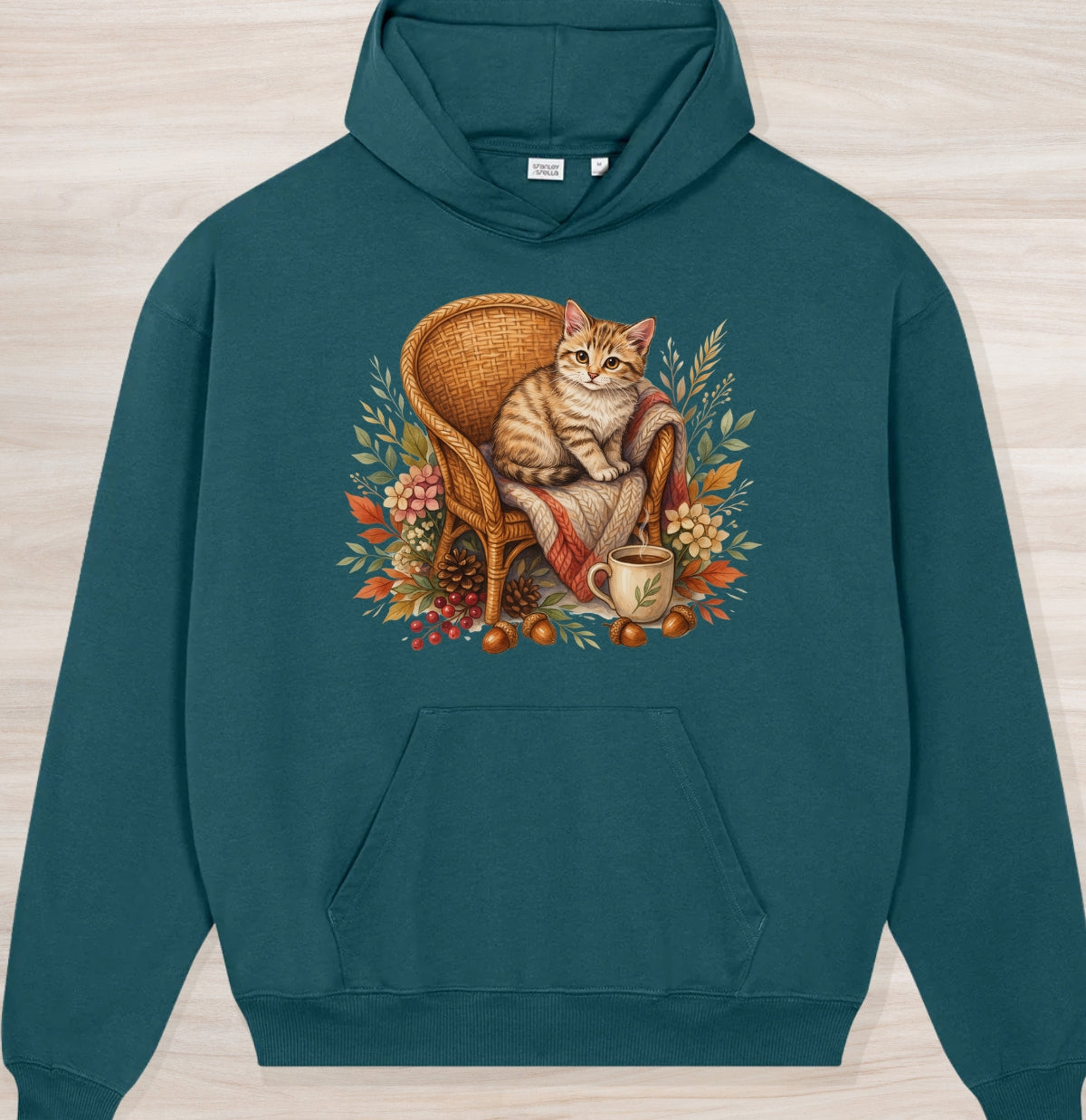 Fall Tiny Kitten Organic Oversized Hoodie
