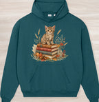 Fall Book Kitten Organic Oversized Hoodie