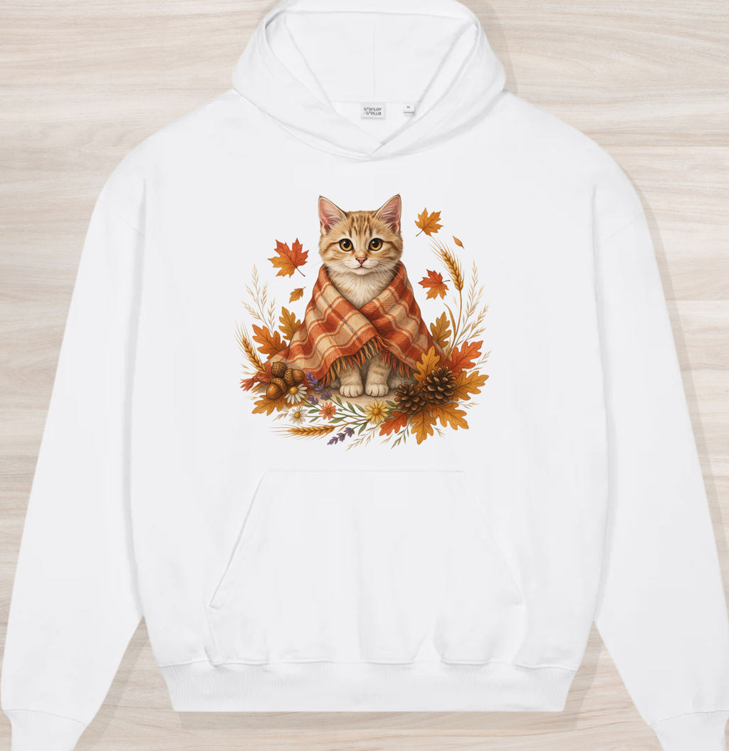 Fall Cozy Kitten Organic Oversized Hoodie