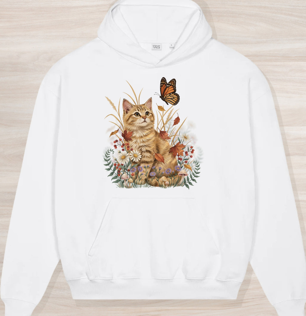 Fall Nature Kitten Organic Oversized Hoodie