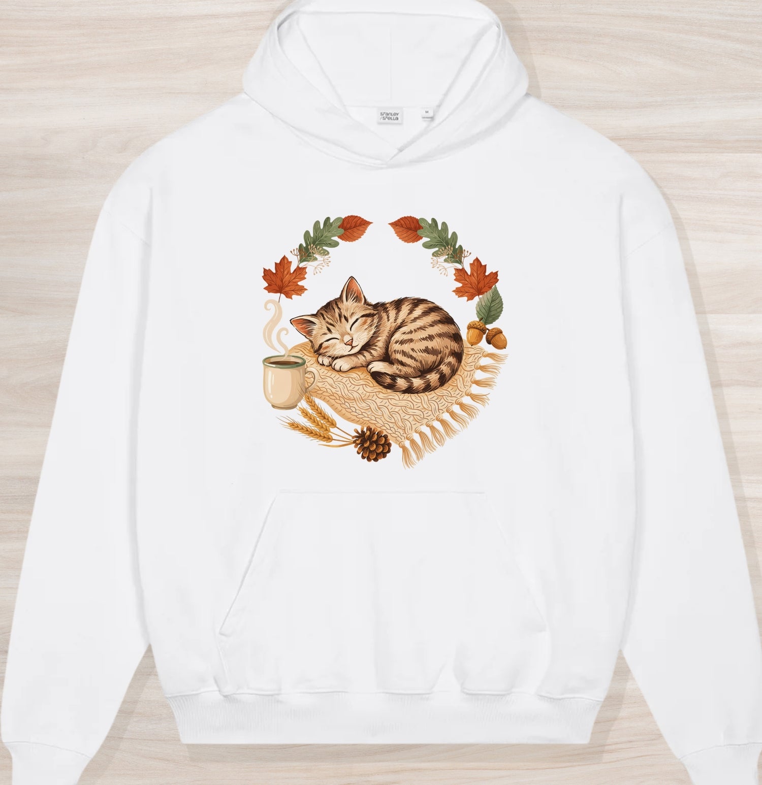 Fall Sleepy Kitten Organic Oversized Hoodie