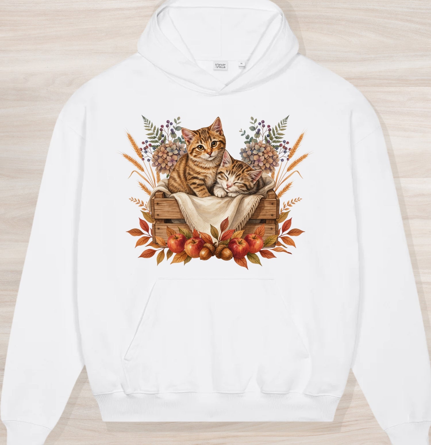 Fall Sleepy Kittens Organic Oversized Hoodie