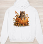 Fall Pumpkin Kitten Organic Oversized Hoodie