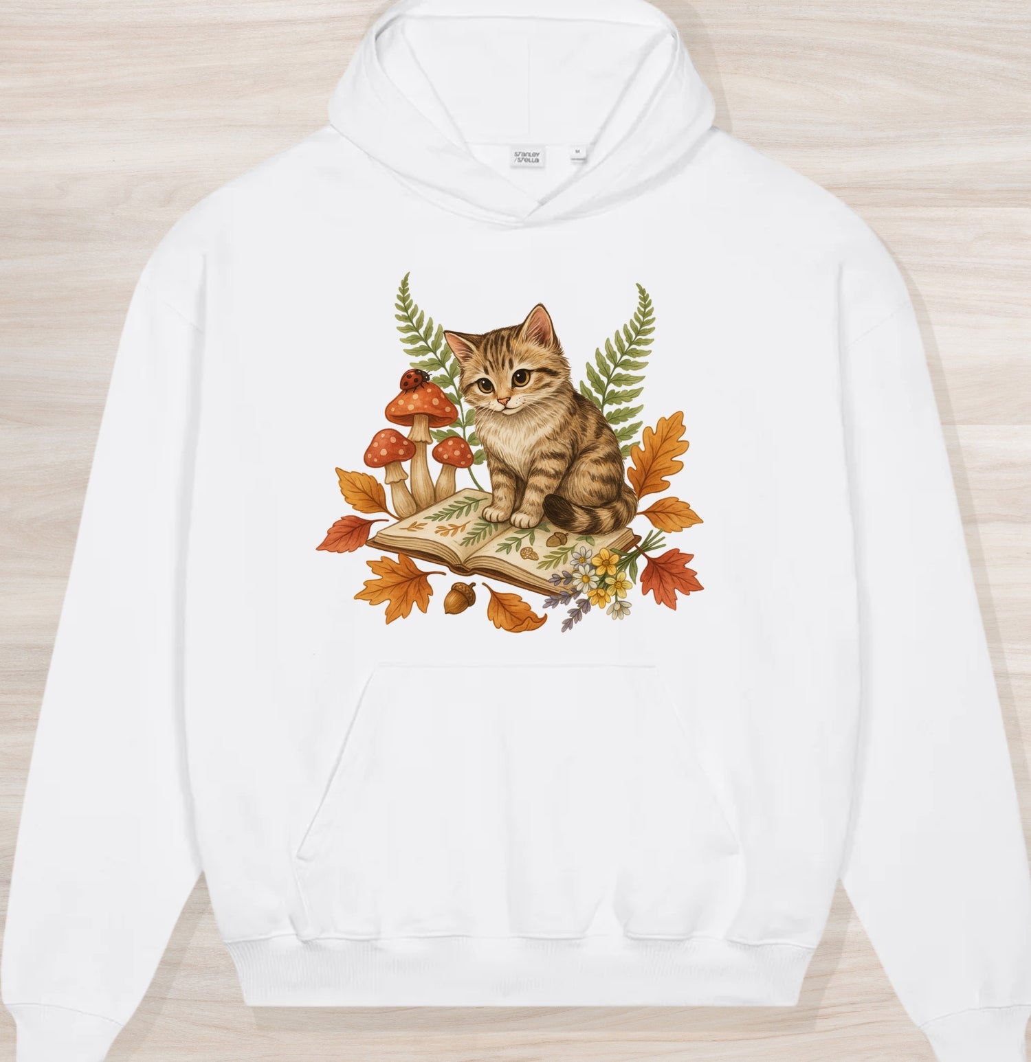 Fall Nature Kitten II Organic Oversized Hoodie