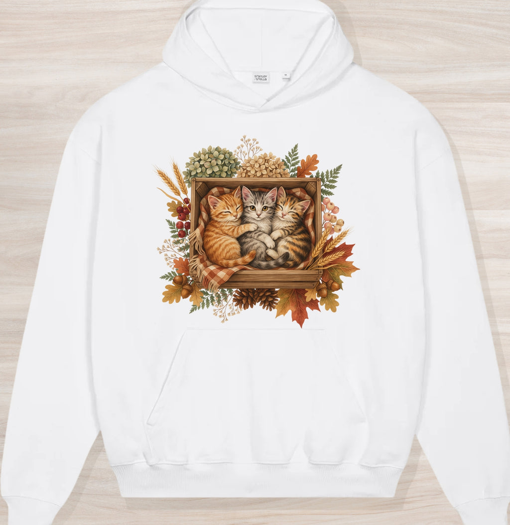 Fall Sleepy Kittens II Organic Oversized Hoodie