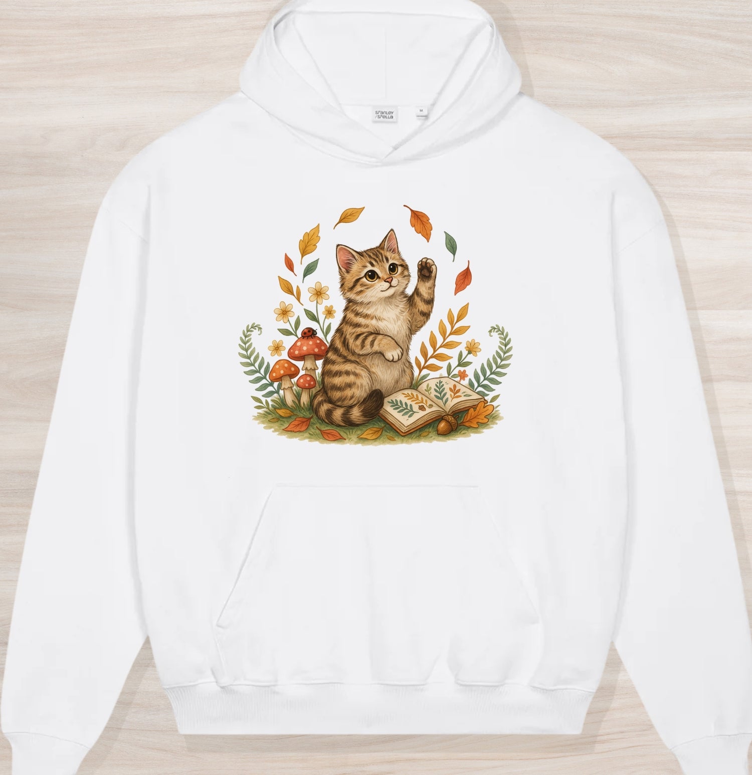 Fall Nature Kitten Organic Oversized Hoodie