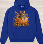 Fall Pumpkin Kitten Organic Oversized Hoodie