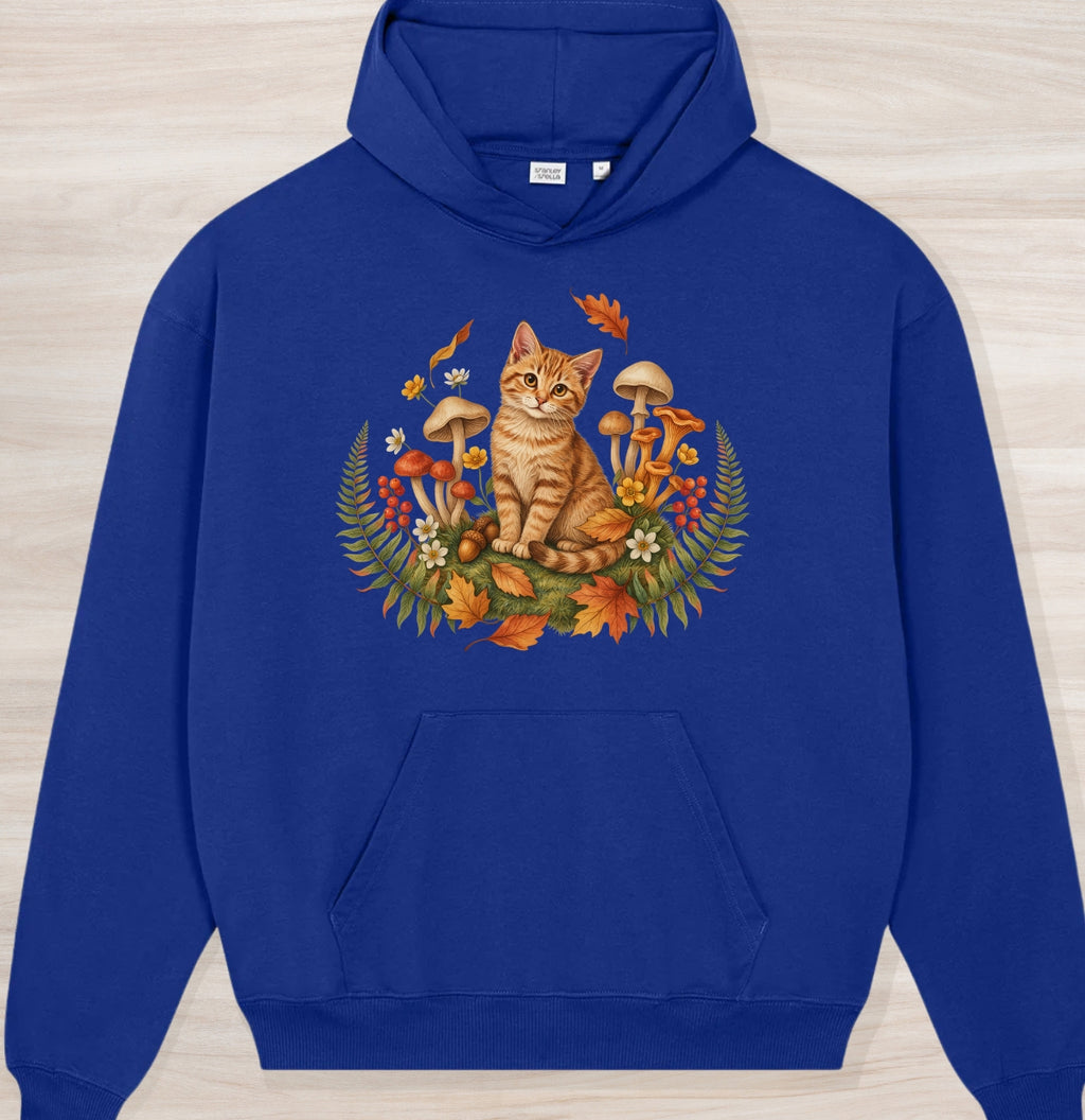 Fall Nature Kitten IV Organic Oversized Hoodie