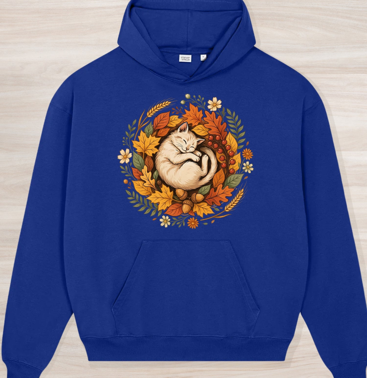 Fall Sleeping Cat Organic Oversized Hoodie