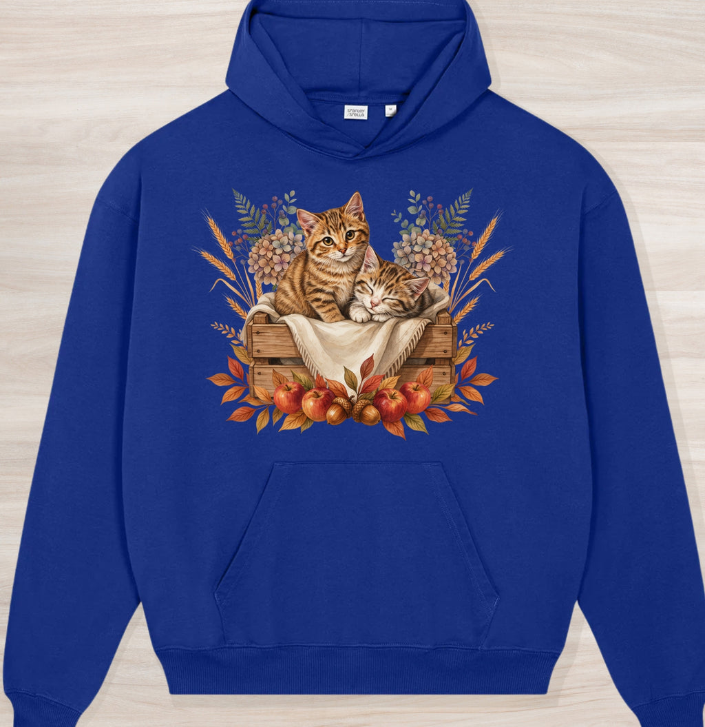 Fall Sleepy Kittens Organic Oversized Hoodie